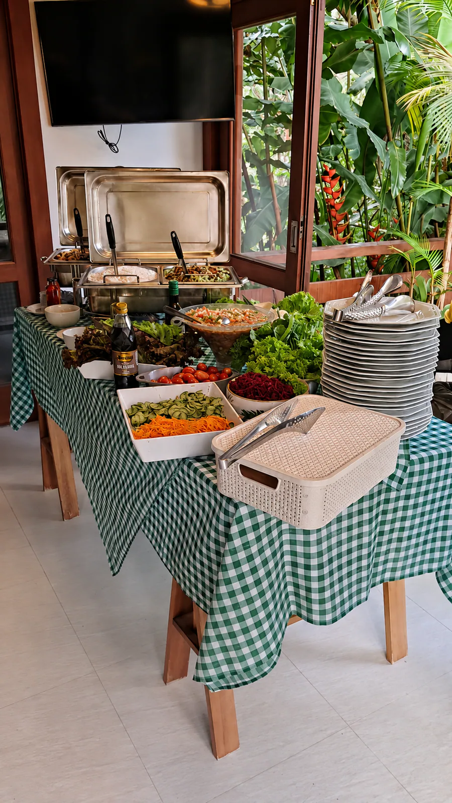 Buffet preparado para churrasco